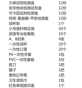 ZANJ-I型人体尿液毒品检测包 A151